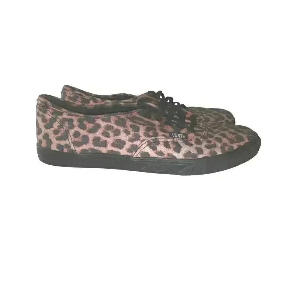 Vans Off The Wall Mens Shoes Brown Leopard Print Round Toe Lace Up Size 6.5